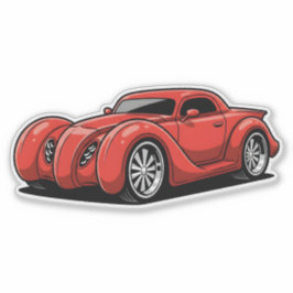 Lava-Roter Spiral-Hotrod-Toon Aufkleber