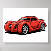 Lava-Roter Spiral-Hotrod-Toon