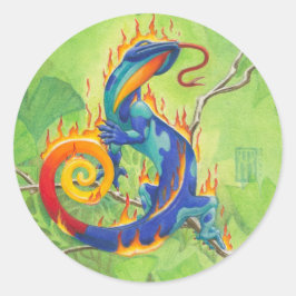 Lava Salamander Runder Aufkleber