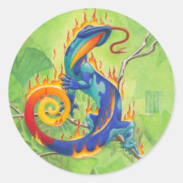 Lava Salamander Runder Aufkleber (Vorderseite)