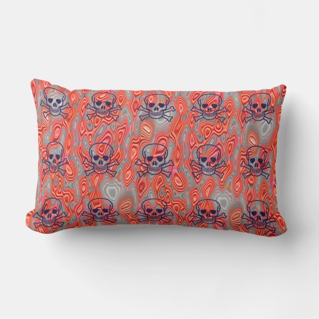 Lava Skulls Lumbalkissen Lendenkissen (Vorderseite)