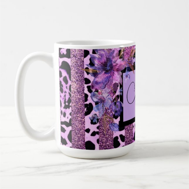 Lava- und rosa Leopardenmuster Kaffeetasse (Links)