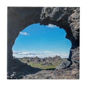 Lavafenster bei Dimmuborgir, Gebiet Myvatn - Islan Fliese