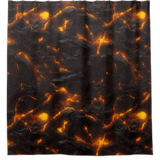 Lavafluss-helles gelbes u. schwarzes orange duschvorhang
