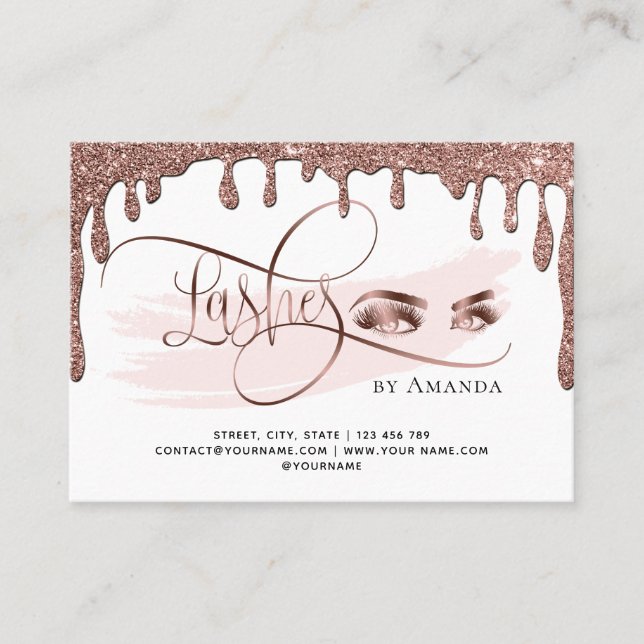 Lavage des yeux de maquillage d'or Lashes carte de (Devant)