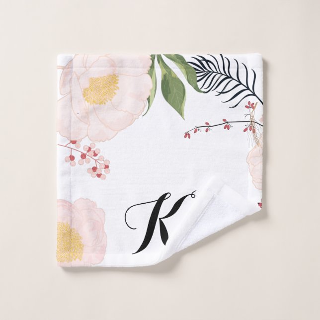 Lavage personnalisé Bébé Cosmos rose sur blanc (Gant de toilette)