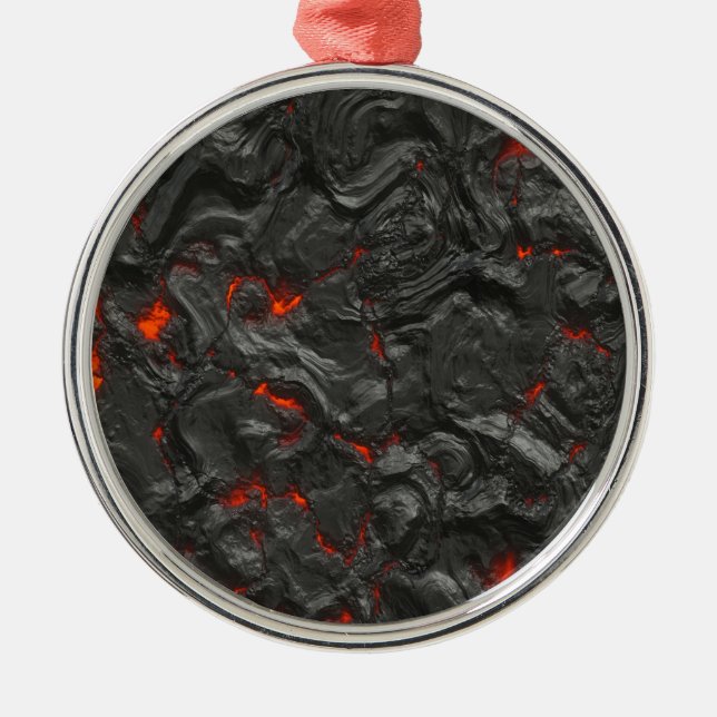 Lavahintergrund Ornament Aus Metall (Vorne)
