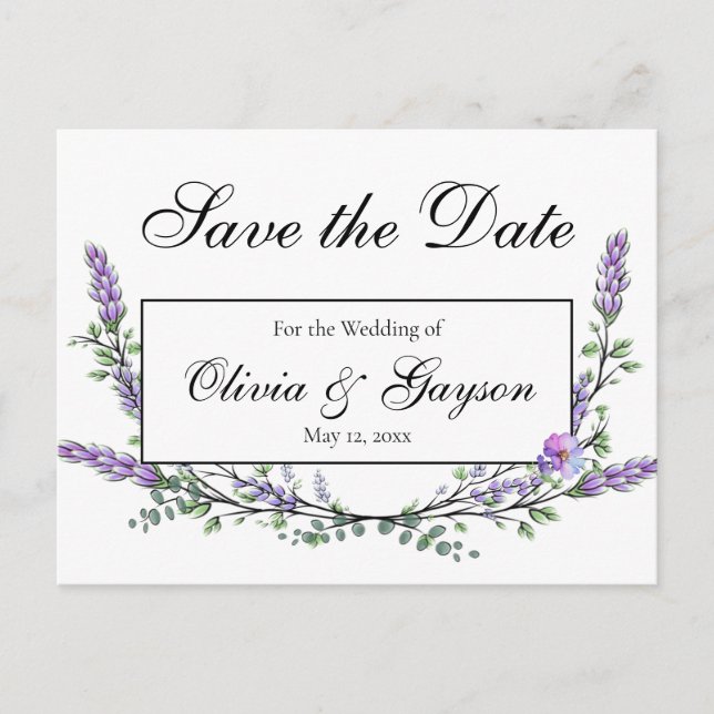 Lavan Eukalyptus wassercolor botanisch Postkarte (Vorderseite)