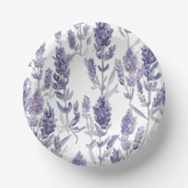Lavanafelder | Lila Aquarell-Blumenmuster Pappteller