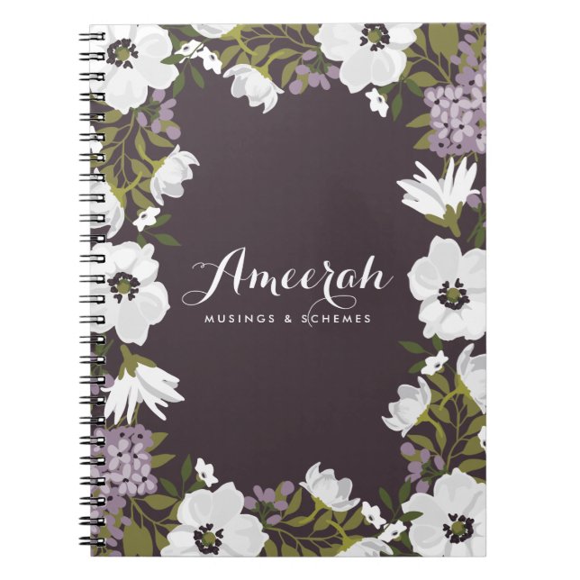 Lavande Anemone Blooms Carnet personnalisé (Devant)