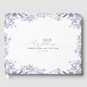 Lavande Botanique Aquarelle Mariage Livre d'or