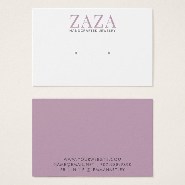 Lavande Chic Moderne Porte Bijoux Cartes d'Afficha (Devant & derrière)
