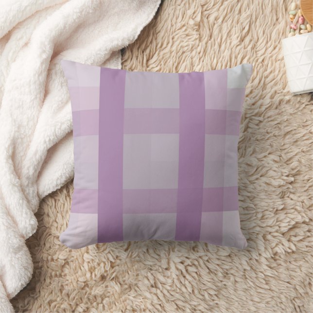 Lavande classique Lilac Plaid Coussin décoratif (Couverture)