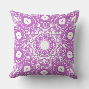 Lavande Clou Violet Kaleidoscope Mandala Coussins