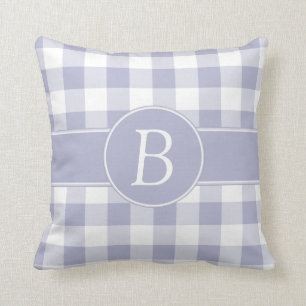 Lavande de Monogramed et coussin blanc de guingan