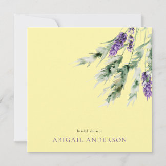 Lavande Délicate et Jaune Invitation de Mariage Ca