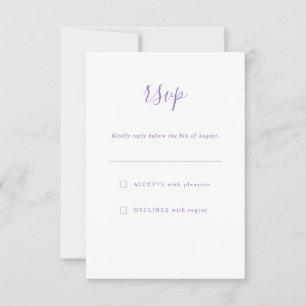 Lavande élégante simple RSVP l'épousant pourpre