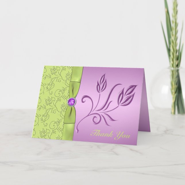 Lavande et Carte de remerciements verte à bijoux (Devant)