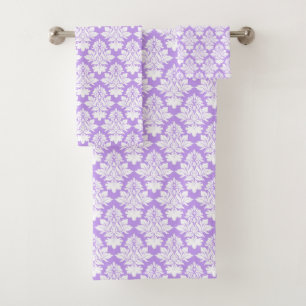 Lavande et ensemble blanc de serviette de Bath de