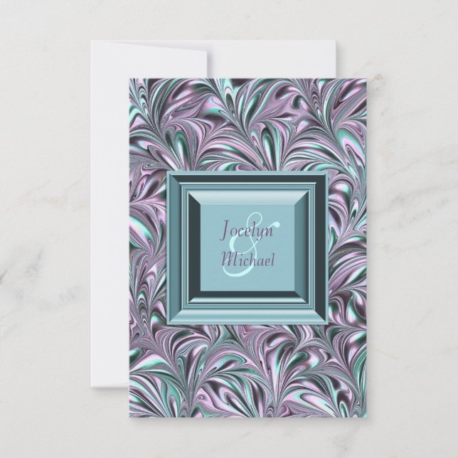 Lavande et mariage bleu Turquoise RSVP (Devant)