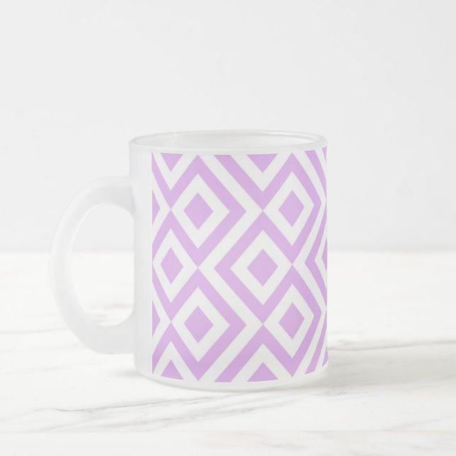 Lavande et méandre blanc Motif Mug (Gauche)