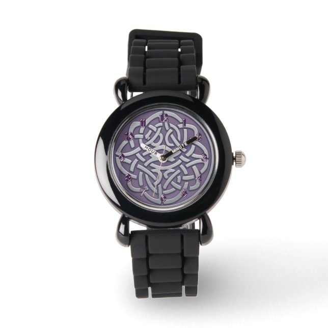 Lavande et Parties scintillant d'argent Montre de  (Recto)