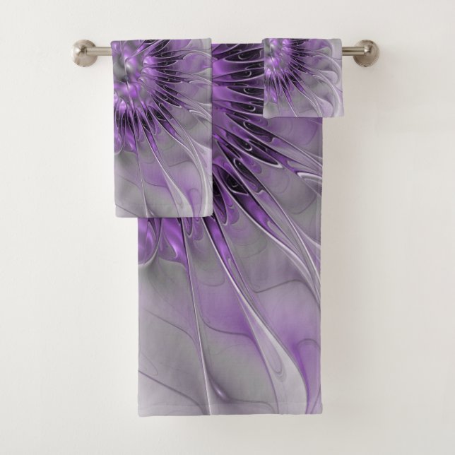 Lavande Fleur Dream Moderne Abstrait Fractal Art (En situation)