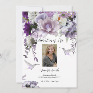 Lavande Fleurs Hummingbird Invitation