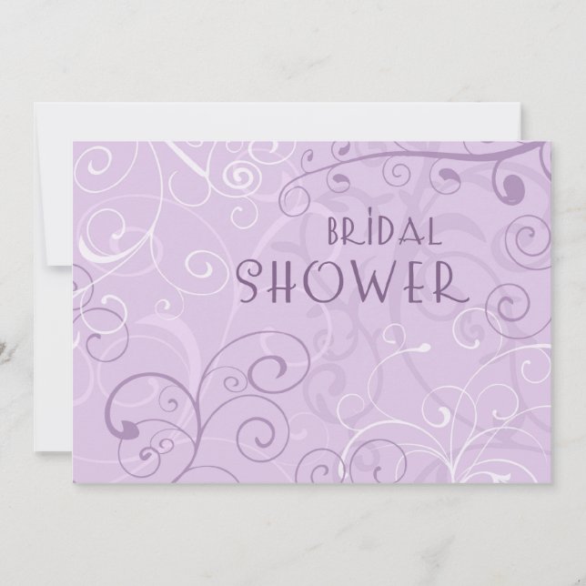 Lavande Frotte Bridal Douche Cartes d'invitation (Devant)