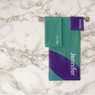 Lavande géométrique violet turquoise avec nom