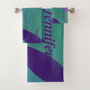 Lavande géométrique violet turquoise avec nom