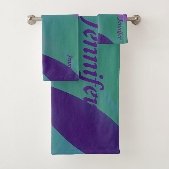 Lavande géométrique violet turquoise avec nom (En situation)