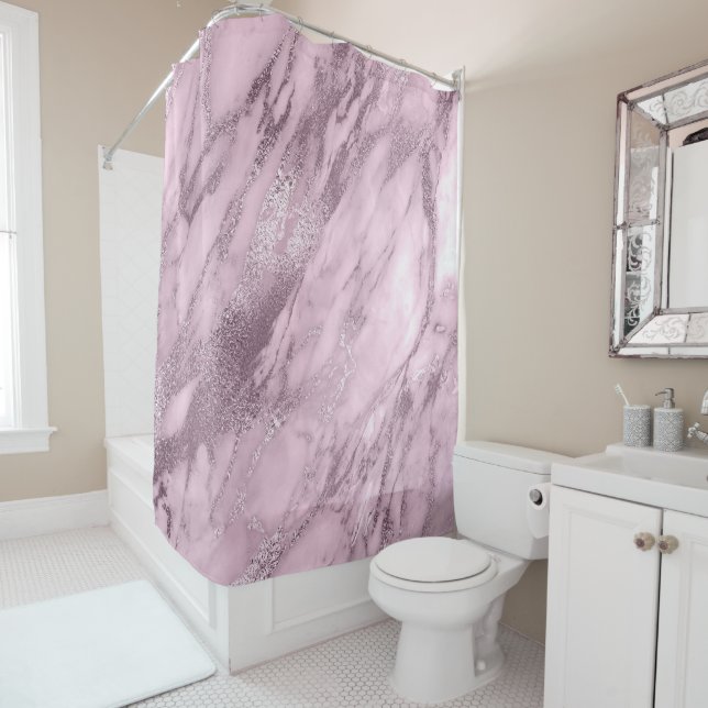 Lavande Lilac Mauve Marble Stone Abstrakt Duschvorhang (Beispiel)
