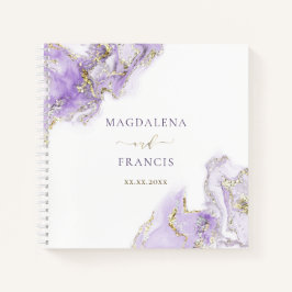 lavande marbre rose violet mariage Livre d'or