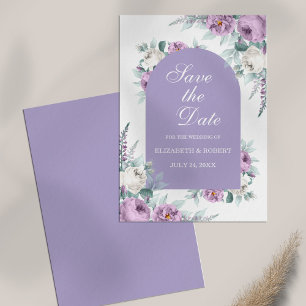 Lavande Purple Floral Enregistrer La Carte Date