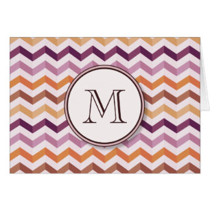 Lavande rose Chevron rayures avec Monogramme rond