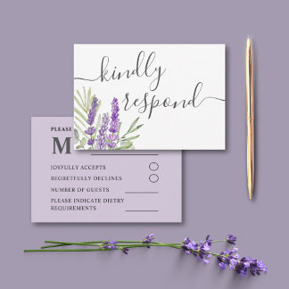 Lavande rustique et mariage eucalyptus RSVP