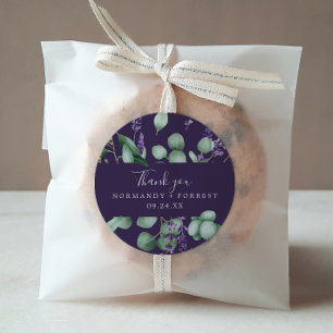 Lavande rustique Sticker Favor Merci violet