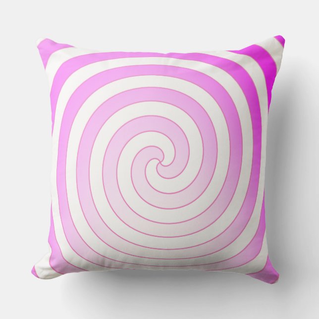Lavande violet et blanc Coussin de conception spir (Recto)