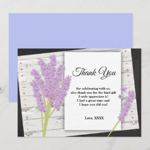 lavande, violet, fête, carte de remerciements