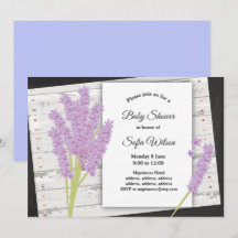 lavande, violet, invitation baby shower