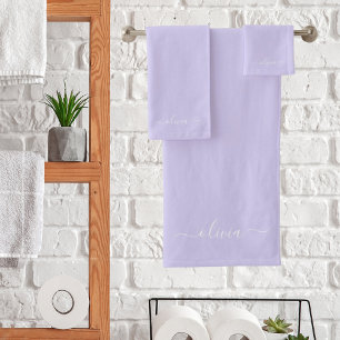 Lavande Violet Moderne Écriture Féminine Monogramm