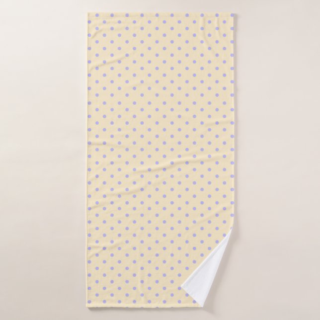 Lavande violet pois et jaune (Serviette de bain)