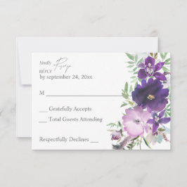 Lavande violette & Violet Floral no Repas Carte RS