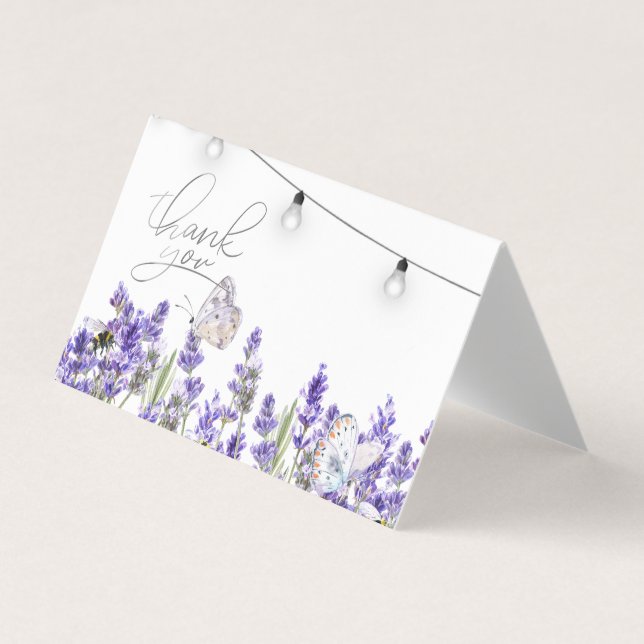 Lavander Butterfells Botanische String Lights Visitenkarten (Vorderseite)