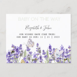 Lavander Butterflies Botanical Ankündigungspostkarte