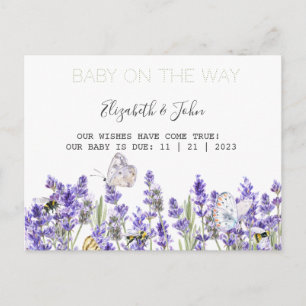 Lavander Butterflies Botanical Ankündigungspostkarte