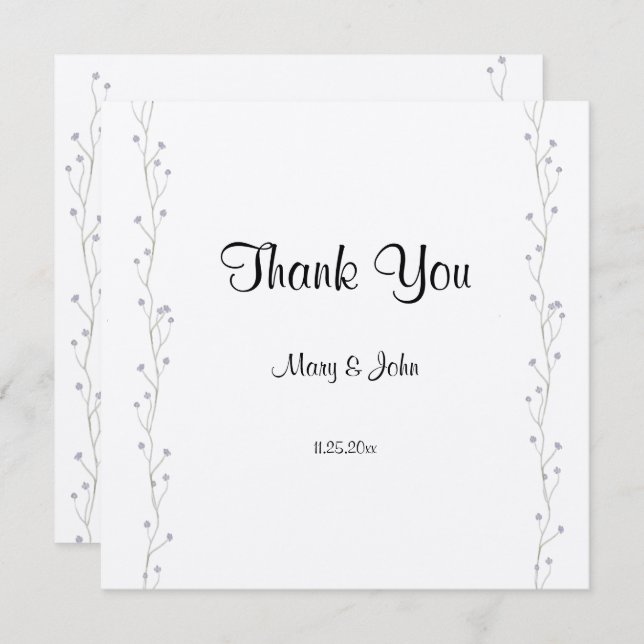 Lavander Floral Script Liebe Heart Wedding (Vorne/Hinten)