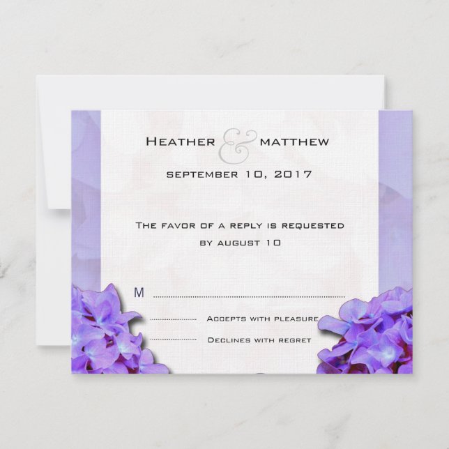 Lavander Hydrangeas RSVP (Devant)
