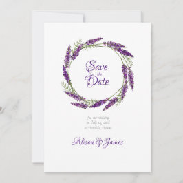 Lavander Kranzhochzeit speichern das Datum Save The Date